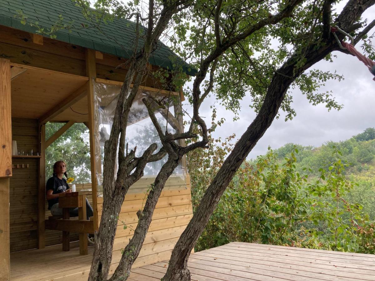 Cabane Bivouac Avec Echelle A L'Ombre Des Chenes Idrac-Respailles Luaran gambar
